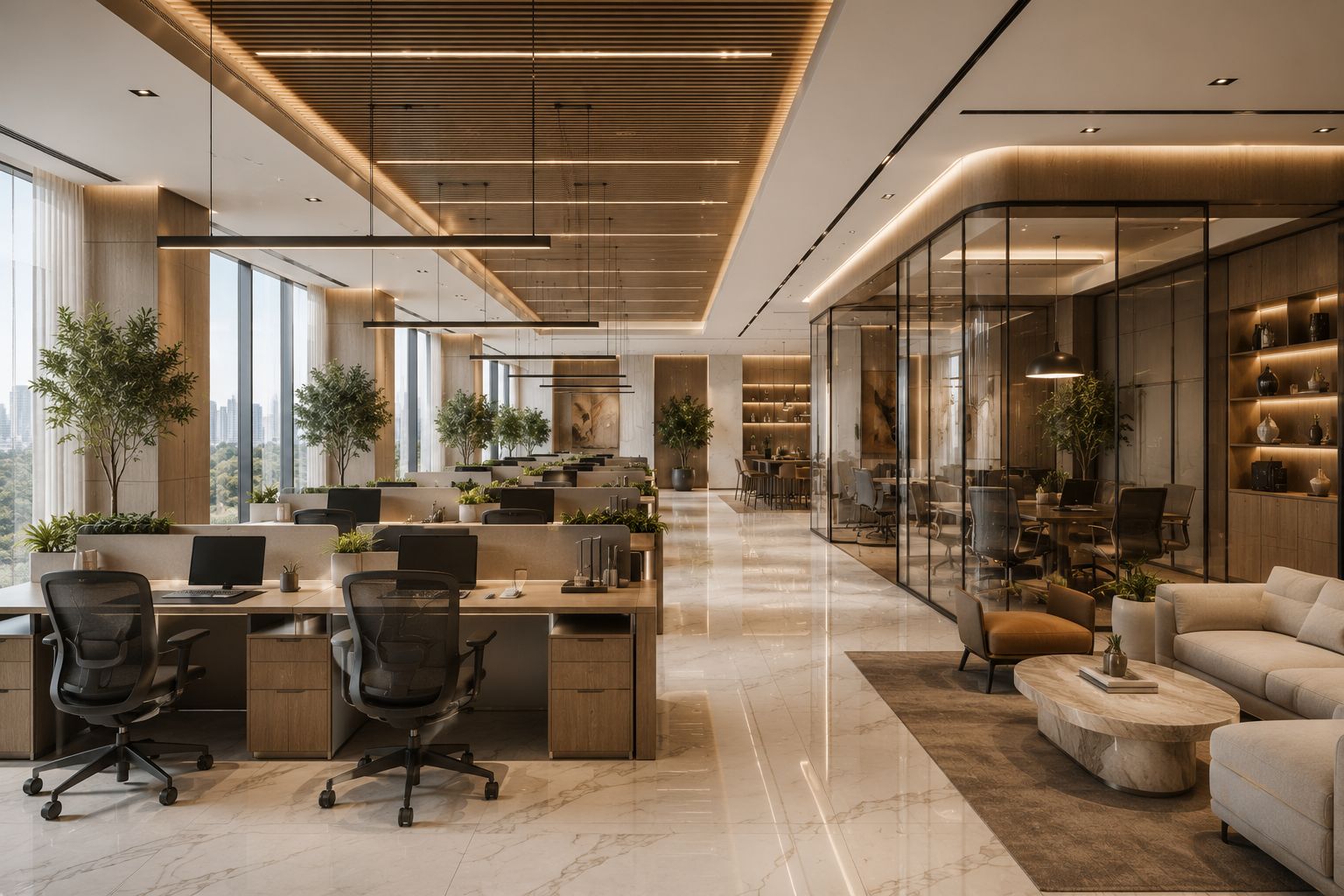 Open-plan office interior design