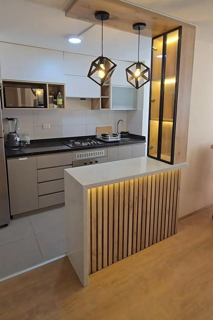 Modular kitchen with breakfast counter